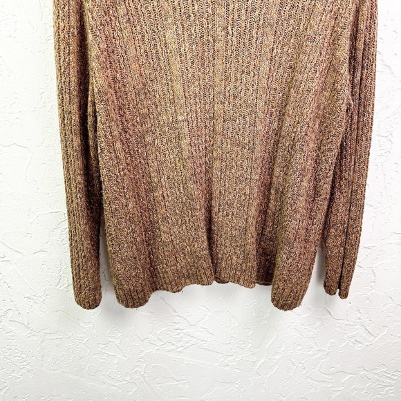 Vintage Brown Split Neck Silk Blend Sweater Size 22/24 - Picture 3 of 7